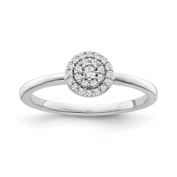 Araiya Fine Jewelry 10K White Gold Round-shape Lab Grown Diamond Cluster Engagement Ring ( 1/8 cttw, D-F Color, VS Clarity) Size 10