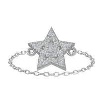 Araiya Fine Jewelry 10K White Gold Round-shape Lab Grown Diamond Cluster Engagement Ring ( 1/8 cttw, D-F Color, VS Clarity) Size 9