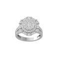 thumbnail image 1 of Araiya Fine Jewelry 10K White Gold Round-shape Lab Grown Diamond Cluster Engagement Ring ( 1 cttw, D-F Color, VS Clarity) Size 6, 1 of 4