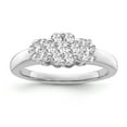 thumbnail image 1 of Araiya Fine Jewelry 10K White Gold Round-shape Lab Grown Diamond Cluster Engagement Ring ( 1 cttw, D-F Color, VS Clarity) Size 8, 1 of 4