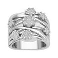 thumbnail image 1 of Araiya Fine Jewelry 10K White Gold Round-shape Lab Grown Diamond Cluster Engagement Ring ( 1 cttw, D-F Color, VS Clarity) Size 8, 1 of 4