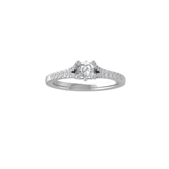 Araiya Fine Jewelry 10K White Gold Round-shape Lab Grown Diamond Engagement Ring ( 3/4 cttw, D-F Color, VS Clarity) Size 5