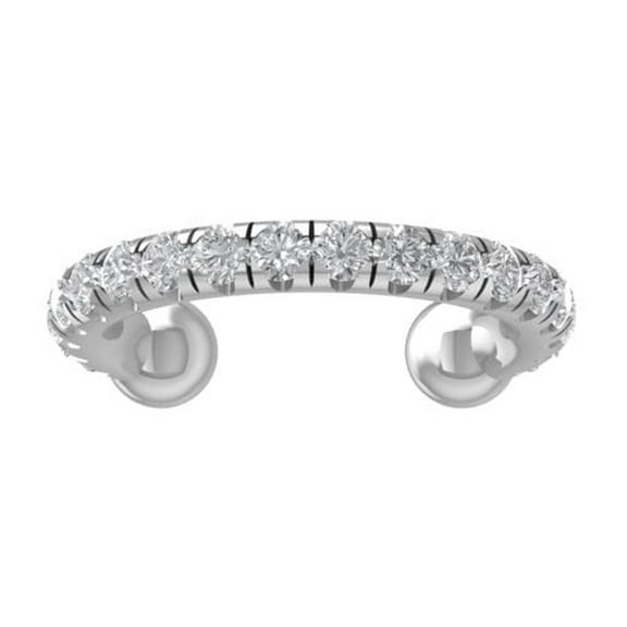 Araiya Fine Jewelry 10K White Gold Round-shape Lab Grown Diamond Fashion Band Ring ( 1/10 cttw, D-F Color, VS Clarity) Size 5.5