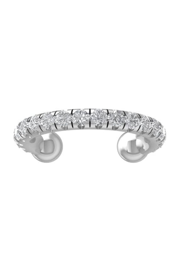 Fine Jewelry 10K White Gold Round-shape Lab Grown Diamond Fashion Band Ring ( 1/10 cttw, D-F Color, VS Clarity) Size 6