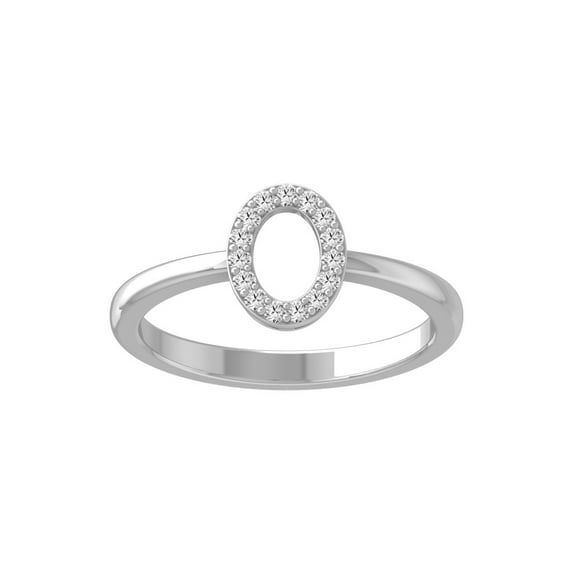 Araiya Fine Jewelry 10K White Gold Round-shape Lab Grown Diamond Fashion Band Ring ( 1/10 cttw, D-F Color, VS Clarity) Size 8