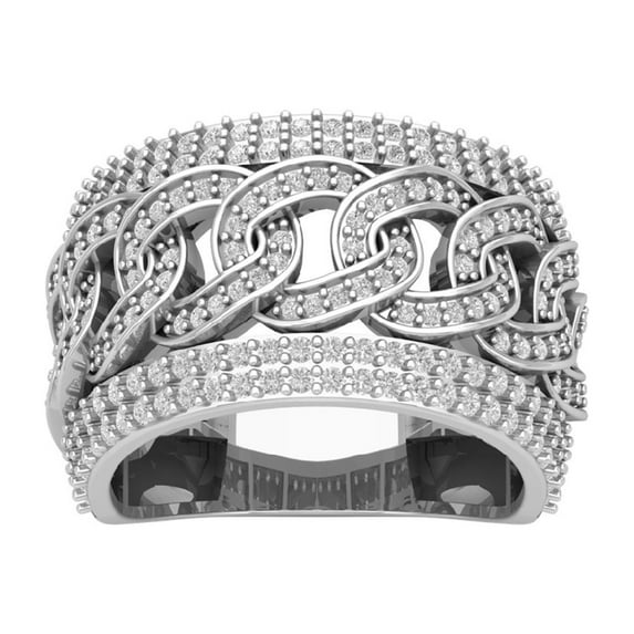 Araiya Fine Jewelry 10K White Gold Round-shape Lab Grown Diamond Fashion Band Ring ( 1 3/4 cttw, D-F Color, VS Clarity) Size 8