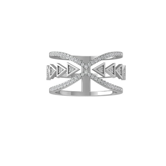 Araiya Fine Jewelry 10K White Gold Round-shape Lab Grown Diamond Fashion Band Ring ( 1/4 cttw, D-F Color, VS Clarity) Size 7.5