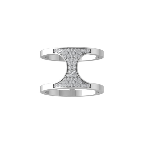 Araiya Fine Jewelry 10K White Gold Round-shape Lab Grown Diamond Fashion Band Ring ( 1/4 cttw, D-F Color, VS Clarity) Size 8.5