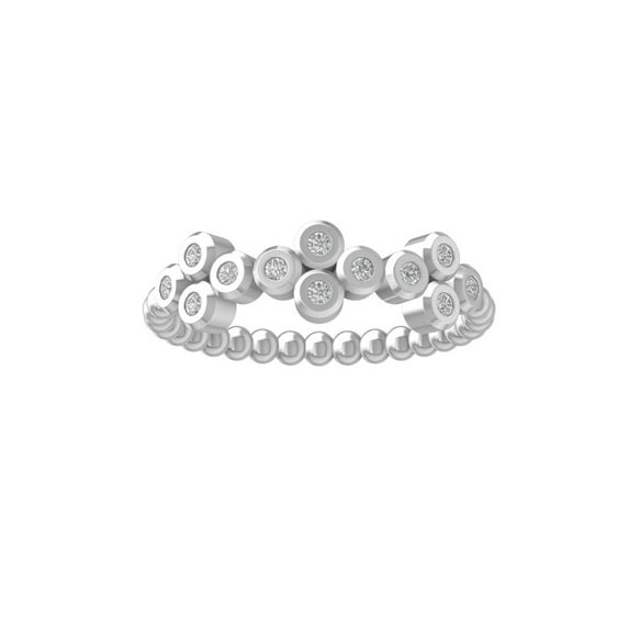 Araiya Fine Jewelry 10K White Gold Round-shape Lab Grown Diamond Fashion Band Ring ( 1/6 cttw, D-F Color, VS Clarity) Size 7.5