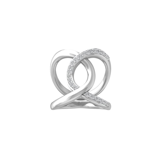 Araiya Fine Jewelry 10K White Gold Round-shape Lab Grown Diamond Fashion Band Ring ( 2/3 cttw, D-F Color, VS Clarity) Size 7.5
