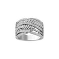 thumbnail image 1 of Araiya Fine Jewelry 10K White Gold Round-shape Lab Grown Diamond Fashion Band Ring ( 5/8 cttw, D-F Color, VS Clarity) Size 8.5, 1 of 4