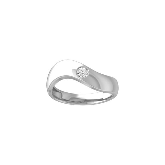 Araiya Fine Jewelry 10K White Gold Round-shape Lab Grown Diamond Fashion Promise Anniversary Ring (1/6 Cttw, D-F Color, VS1 Clarity) Size 9.5