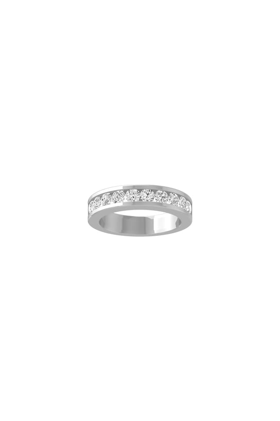 Fine Jewelry 10K White Gold Round-shape Lab Grown Diamond Fashion Promise Anniversary Ring (1 Cttw, D-F Color, VS1 Clarity) Size 9