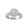 thumbnail image 1 of Araiya Fine Jewelry 10K White Gold Round-shape Lab Grown Diamond Halo Engagement Ring ( 1 cttw, D-F Color, VS Clarity) Size 7.5, 1 of 4