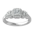 thumbnail image 1 of Araiya Fine Jewelry 10K White Gold Round-shape Lab Grown Diamond Halo Engagement Ring ( 1 cttw, D-F Color, VS Clarity) Size 8.5, 1 of 4