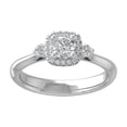 thumbnail image 1 of Araiya Fine Jewelry 10K White Gold Round-shape Lab Grown Diamond Halo Engagement Ring ( 3/4 cttw, D-F Color, VS Clarity) Size 9, 1 of 4