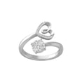 thumbnail image 1 of Araiya Fine Jewelry 10K White Gold Round-shape Lab Grown Diamond Heart Engagement Ring ( 1/3 cttw, D-F Color, VS Clarity) Size 8.5, 1 of 4