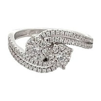 Araiya Fine Jewelry 10K White Gold Round-shape Lab Grown Diamond Promise Band Ring (1/2 Cttw, D-F Color, VS1 Clarity) Size 6.5