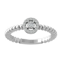 Araiya Fine Jewelry 10K White Gold Round-shape Lab Grown Diamond Promise Ring ( 1/6 cttw, D-F Color, VS Clarity) Size 5
