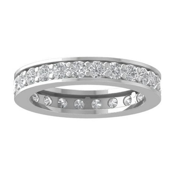 Araiya Fine Jewelry 10K White Gold Round-shape Lab Grown Diamond Wedding Band Ring ( 1 1/3 cttw, D-F Color, VS Clarity) Size 9.5