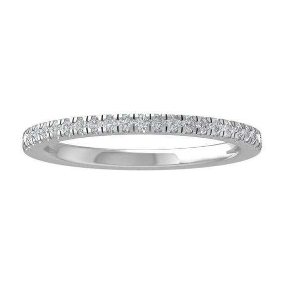 Araiya Fine Jewelry 10K White Gold Round-shape Lab Grown Diamond Wedding Band Ring ( 1/2 cttw, D-F Color, VS Clarity) Size 9.5