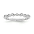 thumbnail image 1 of Araiya Fine Jewelry 10K White Gold Round-shape Lab Grown Diamond Wedding Band Ring ( 1/20 cttw, D-F Color, VS Clarity) Size 9, 1 of 4