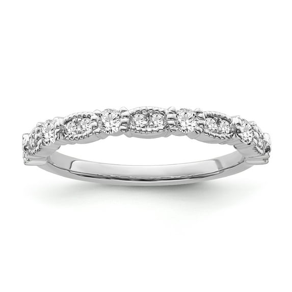 Araiya Fine Jewelry 10K White Gold Round-shape Lab Grown Diamond Wedding Band Ring ( 1/3 cttw, D-F Color, VS Clarity) Size 5.5