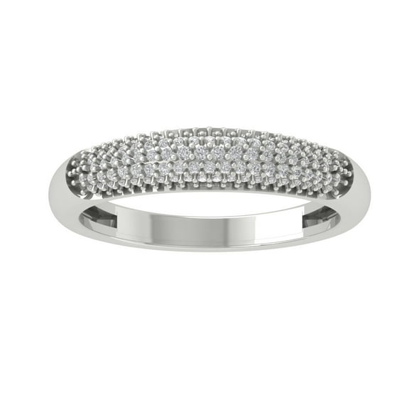 Araiya Fine Jewelry 10K White Gold Round-shape Lab Grown Diamond Wedding Band Ring ( 1/3 cttw, D-F Color, VS Clarity) Size 8.5
