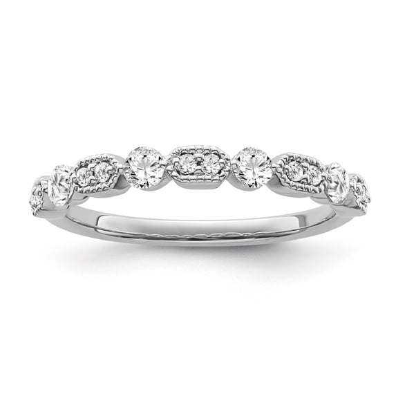 Araiya Fine Jewelry 10K White Gold Round-shape Lab Grown Diamond Wedding Band Ring ( 1/3 cttw, D-F Color, VS Clarity) Size 9.5