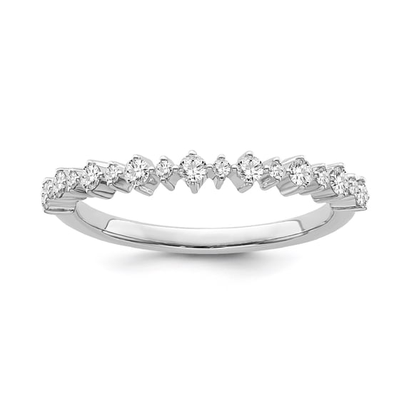 Araiya Fine Jewelry 10K White Gold Round-shape Lab Grown Diamond Wedding Band Ring ( 1/4 cttw, D-F Color, VS Clarity) Size 5.5