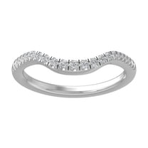 Araiya Fine Jewelry 10K White Gold Round-shape Lab Grown Diamond Wedding Band Ring ( 1/6 cttw, D-F Color, VS Clarity) Size 6.5