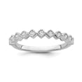 thumbnail image 1 of Araiya Fine Jewelry 10K White Gold Round-shape Lab Grown Diamond Wedding Band Ring ( 1/8 cttw, D-F Color, VS Clarity) Size 7, 1 of 4
