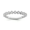 thumbnail image 1 of Araiya Fine Jewelry 10K White Gold Round-shape Lab Grown Diamond Wedding Band Ring ( 1/8 cttw, D-F Color, VS Clarity) Size 8, 1 of 4