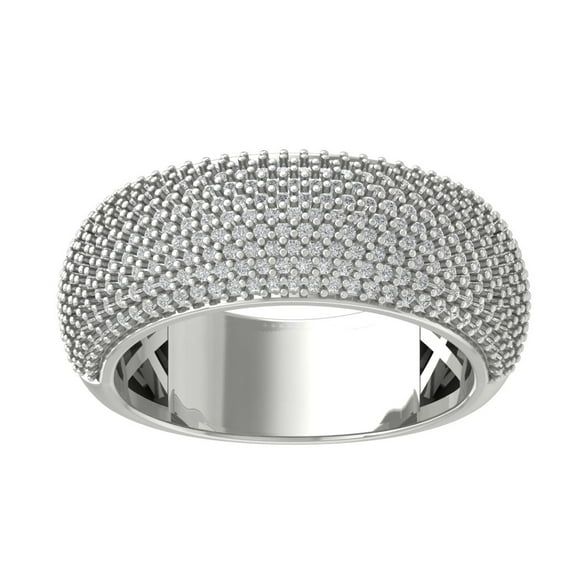 Araiya Fine Jewelry 10K White Gold Round-shape Lab Grown Diamond Wedding Band Ring ( 1 cttw, D-F Color, VS Clarity) Size 6