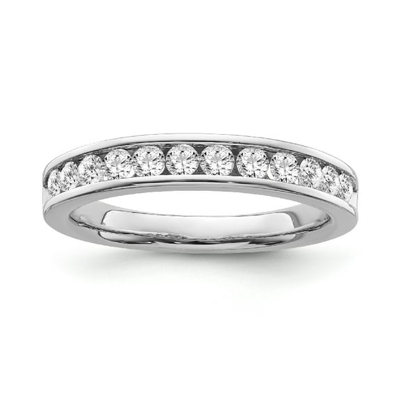 Araiya Fine Jewelry 10K White Gold Round-shape Lab Grown Diamond Wedding Band Ring ( 1 cttw, D-F Color, VS Clarity) Size 8