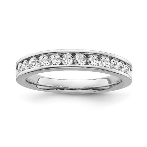 Araiya Fine Jewelry 10K White Gold Round-shape Lab Grown Diamond Wedding Band Ring ( 3/4 cttw, D-F Color, VS Clarity) Size 9.5