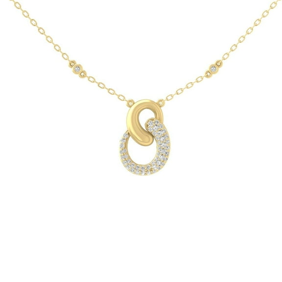 Araiya Fine Jewelry 10K Yellow Gold Lab-Grown Diamond Mom Pendant for Women with Gold Plated Silver Cable Chain Necklace (1/3 cttw, VS1 Clarity, D-F Color) 18inch