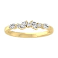 thumbnail image 1 of Araiya Fine Jewelry 10K Yellow Gold Marquise and Round-shape Lab Grown Diamond Fashion Promise Anniversary Ring (1/4 Cttw, D-F Color, VS1 Clarity) Size 7, 1 of 1