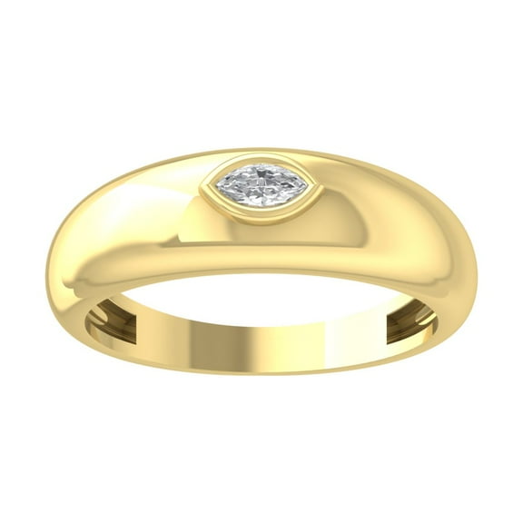 Araiya Fine Jewelry 10K Yellow Gold Marquise-shape Lab Grown Diamond Solitaire Engagement Ring ( 1/10 cttw, D-F Color, VS Clarity) Size 10