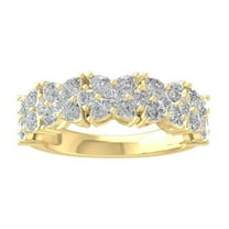 Araiya Fine Jewelry 10K Yellow Gold Princess and Round shape Lab Grown Diamond Fashion Band Ring ( 1 1/3 cttw, D-F Color, VS Clarity) Size 10