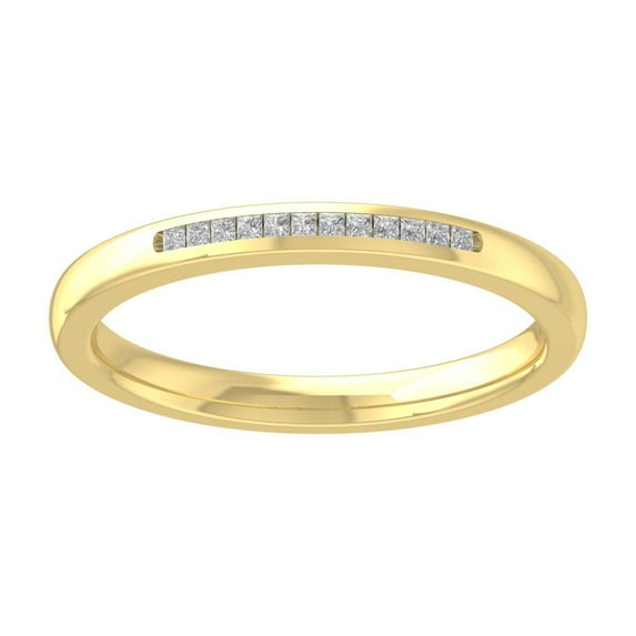 Araiya Fine Jewelry 10K Yellow Gold Princess-shape Lab Grown Diamond Wedding Band Ring ( 1/3 cttw, D-F Color, VS Clarity) Size 8.5