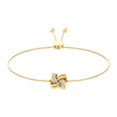 thumbnail image 1 of Araiya Fine Jewelry 10K Yellow Gold Round-Shape Lab Grown Diamond Love Knot Bracelet for Women (1/10 cttw, D-F Color, VS1 Clarity) 7inch, 1 of 6