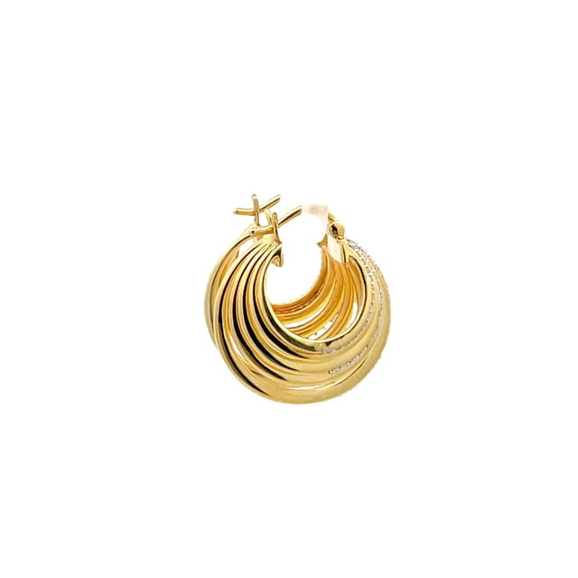 Araiya Fine Jewelry 10K Yellow Gold Round-shape Diamond Hoop Earrings (1/2 cttw, I-J Color, I2-I3 Clarity)