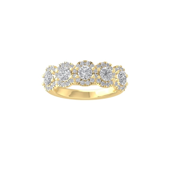 Araiya Fine Jewelry 10K Yellow Gold Round-shape Lab Grown Diamond Anniversary Ring ( 2 cttw, D-F Color, VS Clarity) Size 8