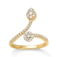 thumbnail image 1 of Araiya Fine Jewelry 10K Yellow Gold Round-shape Lab Grown Diamond Bypass Band Ring ( 1/2 cttw, D-F Color, VS Clarity) Size 5, 1 of 5