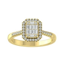 Araiya Fine Jewelry 10K Yellow Gold Round-shape Lab Grown Diamond Cluster Engagement Ring ( 1/3 cttw, D-F Color, VS Clarity) Size 10