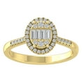 thumbnail image 1 of Araiya Fine Jewelry 10K Yellow Gold Round-shape Lab Grown Diamond Cluster Engagement Ring ( 1/3 cttw, D-F Color, VS Clarity) Size 5, 1 of 5