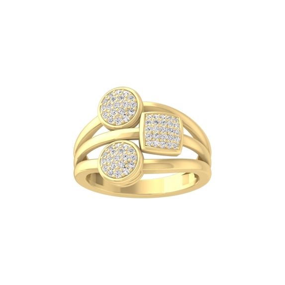 Araiya Fine Jewelry 10K Yellow Gold Round-shape Lab Grown Diamond Cluster Engagement Ring ( 1/3 cttw, D-F Color, VS Clarity) Size 9.5