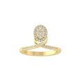 thumbnail image 1 of Araiya Fine Jewelry 10K Yellow Gold Round-shape Lab Grown Diamond Cluster Engagement Ring ( 1/4 cttw, D-F Color, VS Clarity) Size 8, 1 of 4