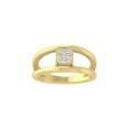 thumbnail image 1 of Araiya Fine Jewelry 10K Yellow Gold Round-shape Lab Grown Diamond Cluster Engagement Ring ( 1/5 cttw, D-F Color, VS Clarity) Size 8.5, 1 of 4